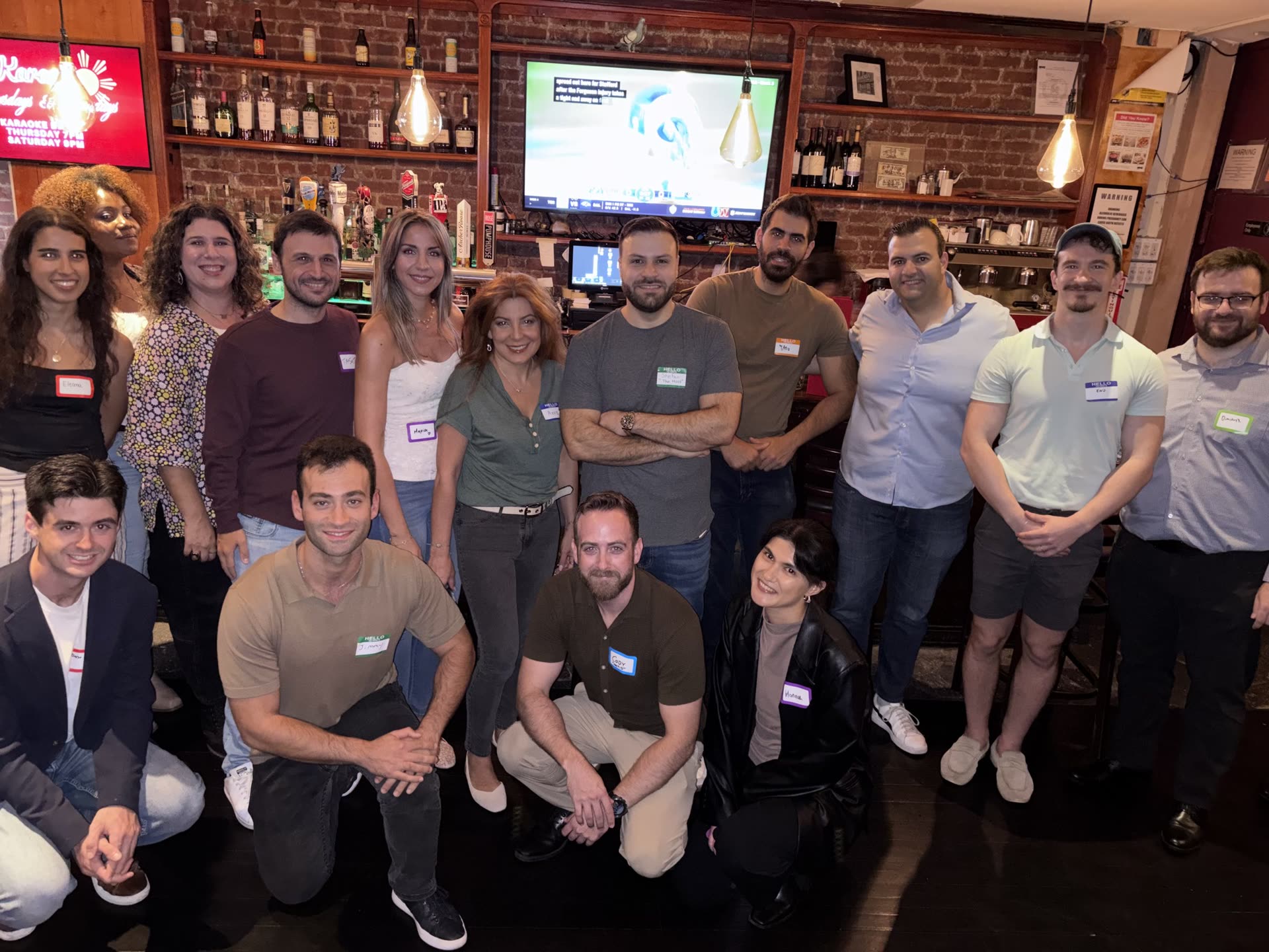 Parea: The NYC Greek Social group photo at Barkada Social Club in Astoria, featured in The National Herald